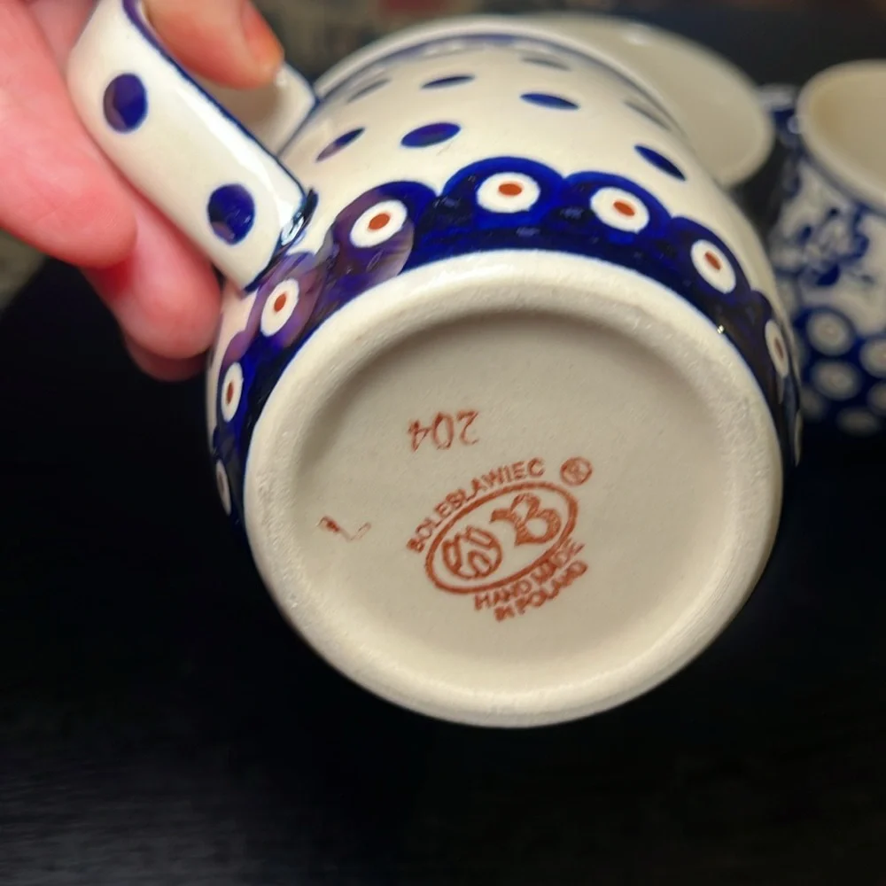 Boleslawiec Polish Pottery Tea Coffee Mugs Set of 4 - Picture 5 of 12
